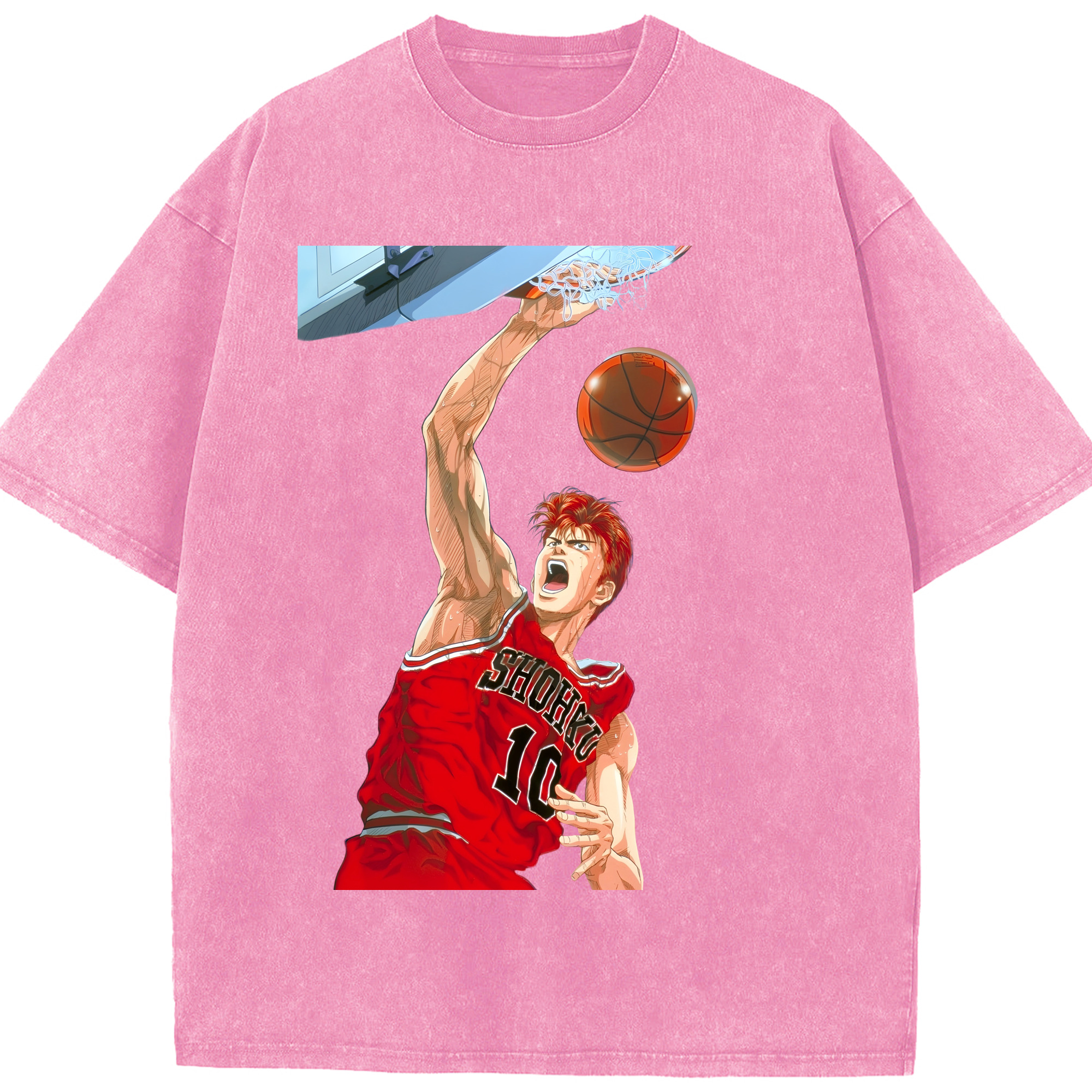 （画像用） SLAM DUNK／スラムダンク 綿100% ヴィンテージ風 半袖Tシャツ（フロントプリント）